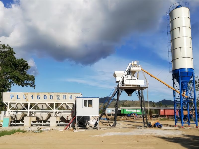 HZS50 Concrete Batching Plant in Uzbekistan