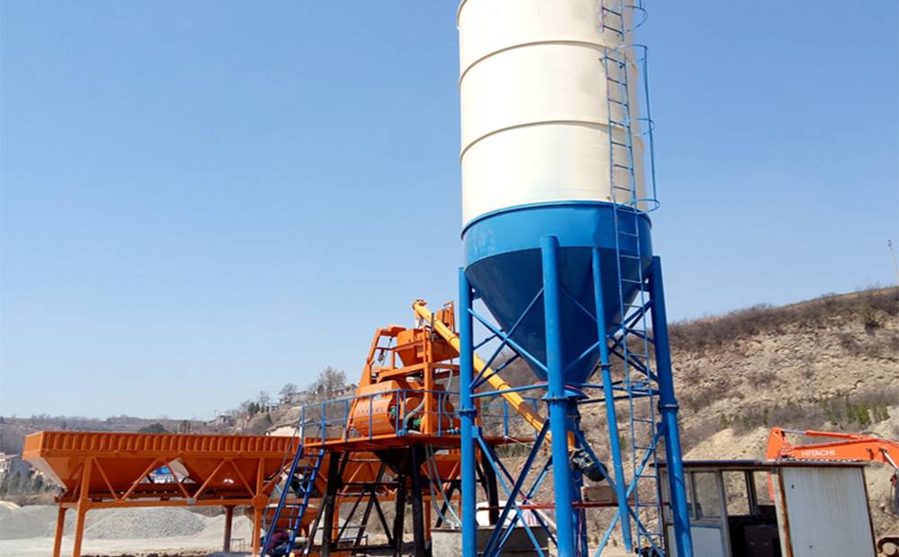 Hot Concrete Mixing Equipment HZS50 Concrete Batching Plant In Congo