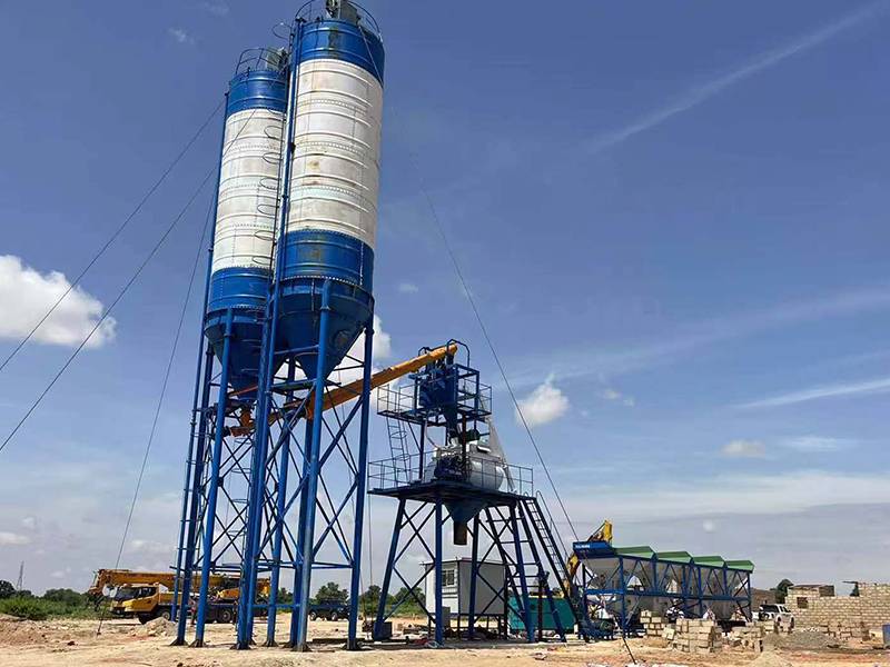 HZS75 Skip Loading Concrete Batching Plant in Nigeria