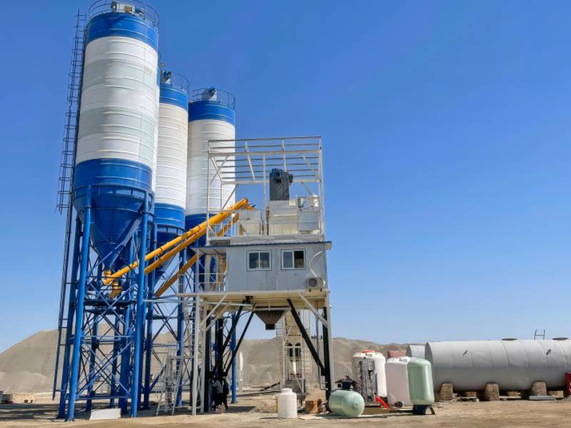 Large Capacity Belt Type HZS180 Concrete Batching Plant Was Successfully Installed In Uzbekistan