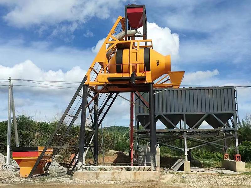 JZM1000 Drum Type Simple Mixing Station In Ganzhou City, Jiangxi Province, China